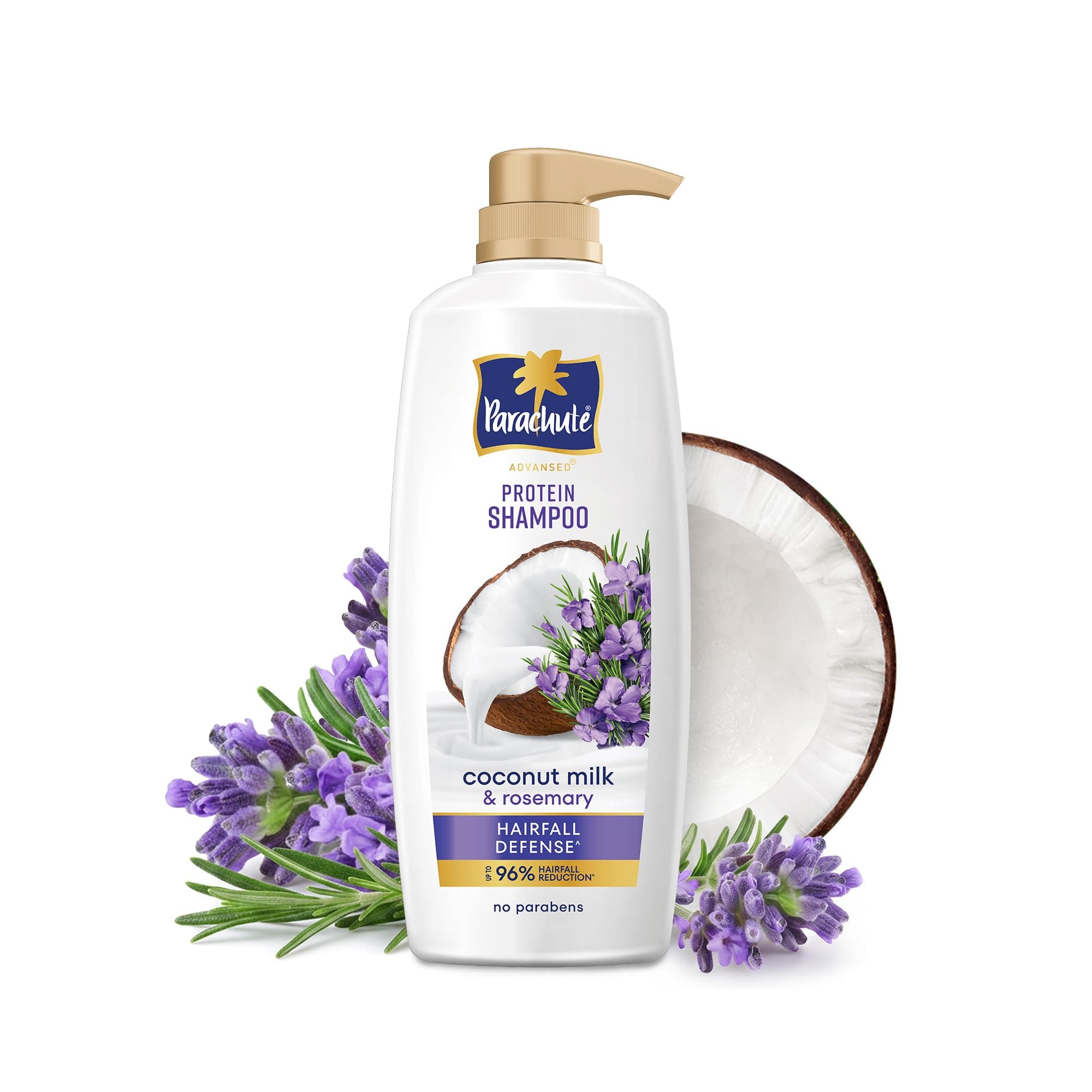 Parachute Advansed Protein Shampoo with Coconut Milk & Rosemary | Up to 96% Hair Fall Reduction & up to 23X Hair Fall Control | Protein Lock Technolog...
