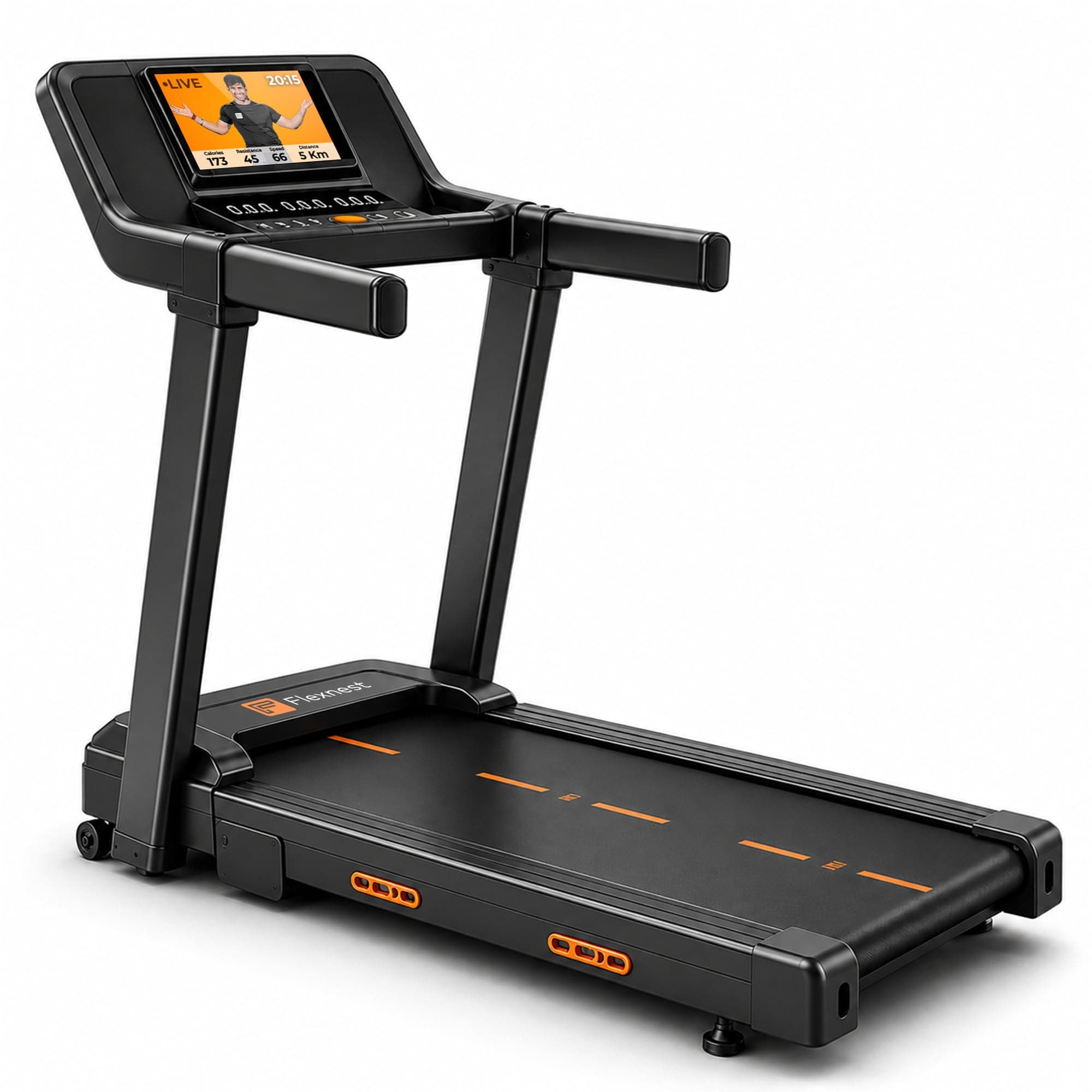 Flexnest Flextread EZ (3 HP Peak & Incline) 14km/hr Smart Treadmill with 500+ Classes on Flexnest App, Bluetooth Speaker, Max. Weight 120Kg, Treadmill...