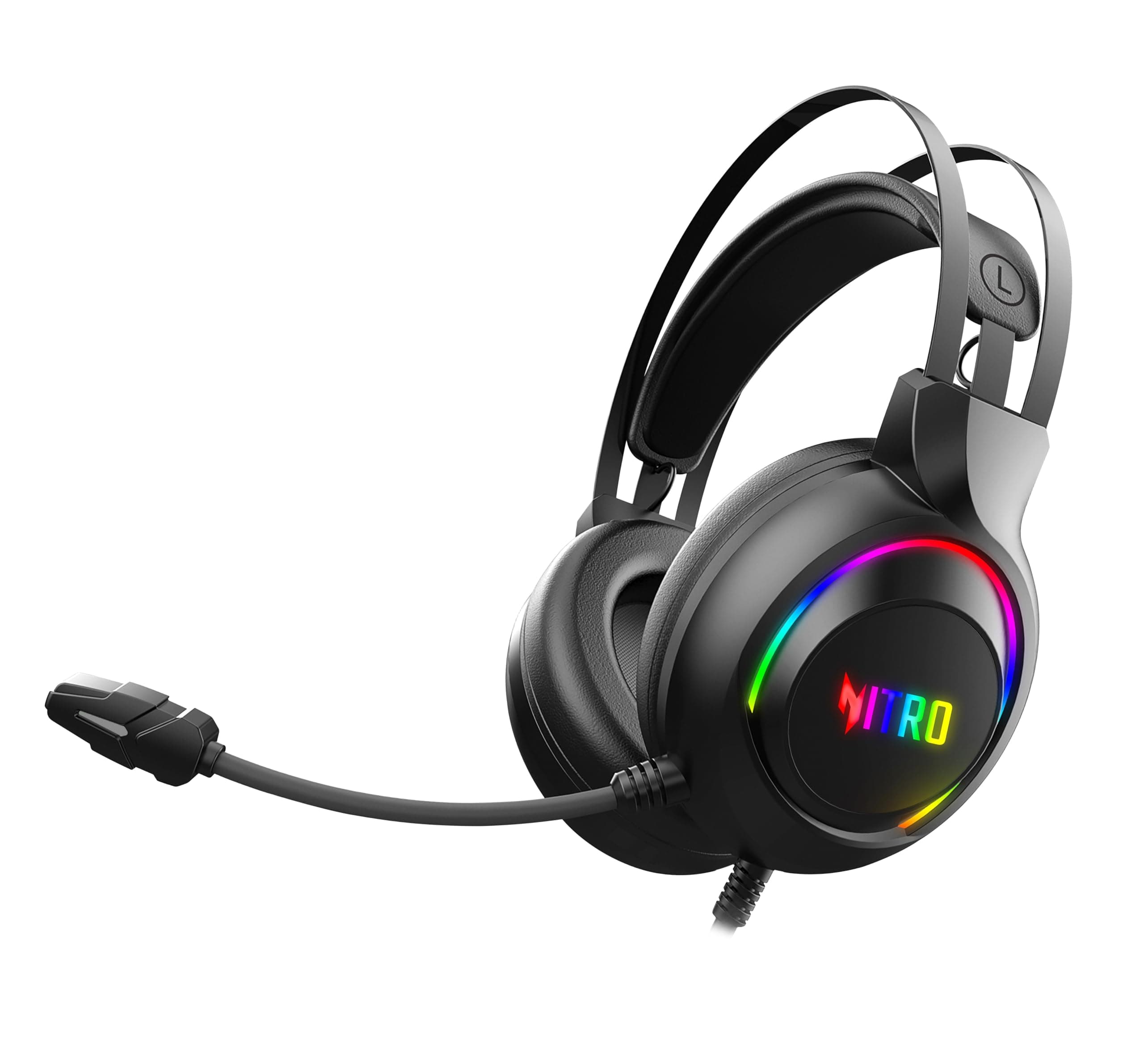 acer Nitro Wired Gaming Headset | 50mm Drivers | 3.5mm Audio + USB RGB Lighting | Omnidirectional Mic with LED | Flexible Dual Headband | 20Hz20kHz | ...