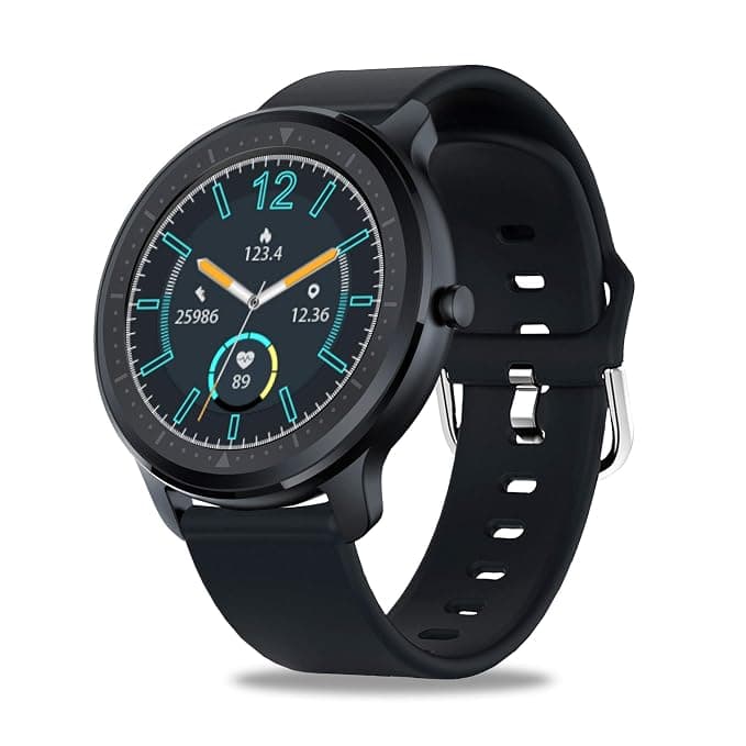 Pebble Full Touch Zen Smartwatch with Oximeter Function for SpO2 (Blood Oxygen) Monitoring Compatible with iPhone Android for Men Women - Black