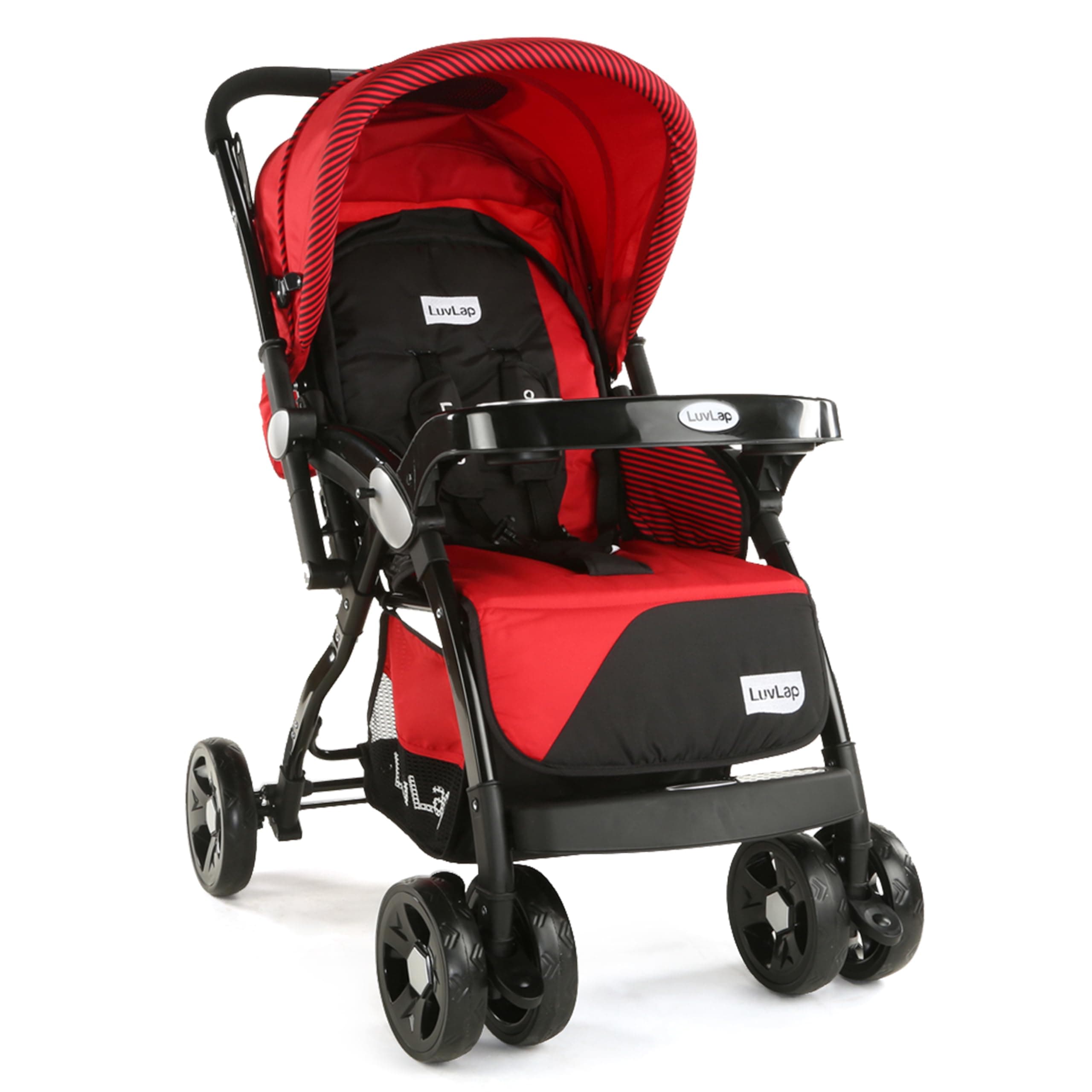 Luvlap Galaxy Stroller/Pram, Extra Large Seating Space, Easy Fold, for Newborn Baby/Kids, 0-3 Years (Red) colour : multi