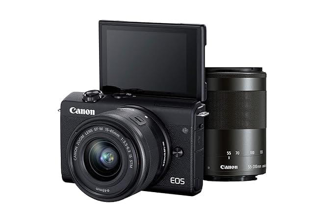 Canon EOS M200 Mirrorless Camera, EF-M15-45mm f/3.5-6.3 is STM and EF-M55-200mm f/4.5-6.3 is STM Lens, 24.1 MP, 16 GB Memory Card and Carry case