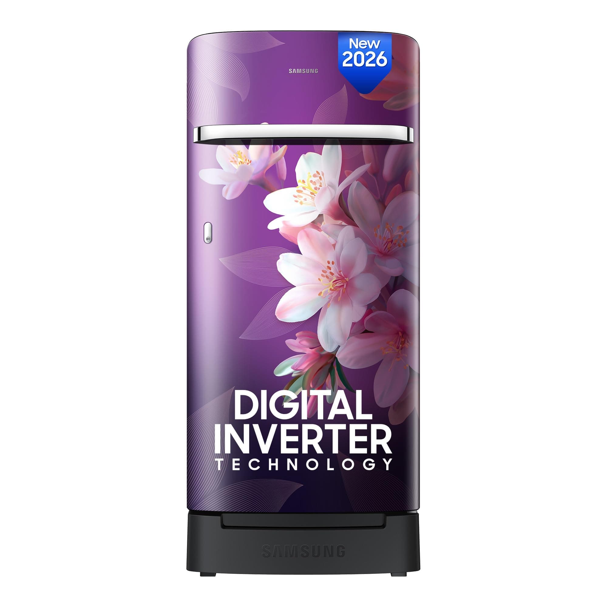 Samsung 189 L, 5 Star, Digital Inverter, Direct-Cool Single Door Refrigerator (RR21H2H25WB/HL, Wild Lily Blue, Base Stand Drawer, Single Touch Defrost...