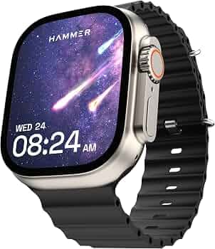 (Refurbished) HAMMER Ultra Classic 2.01" Always on Display, Bluetooth Calling Smart Watch, Wireless Charging, 1 Extra Strap, Raise to Wake, in-Built G...