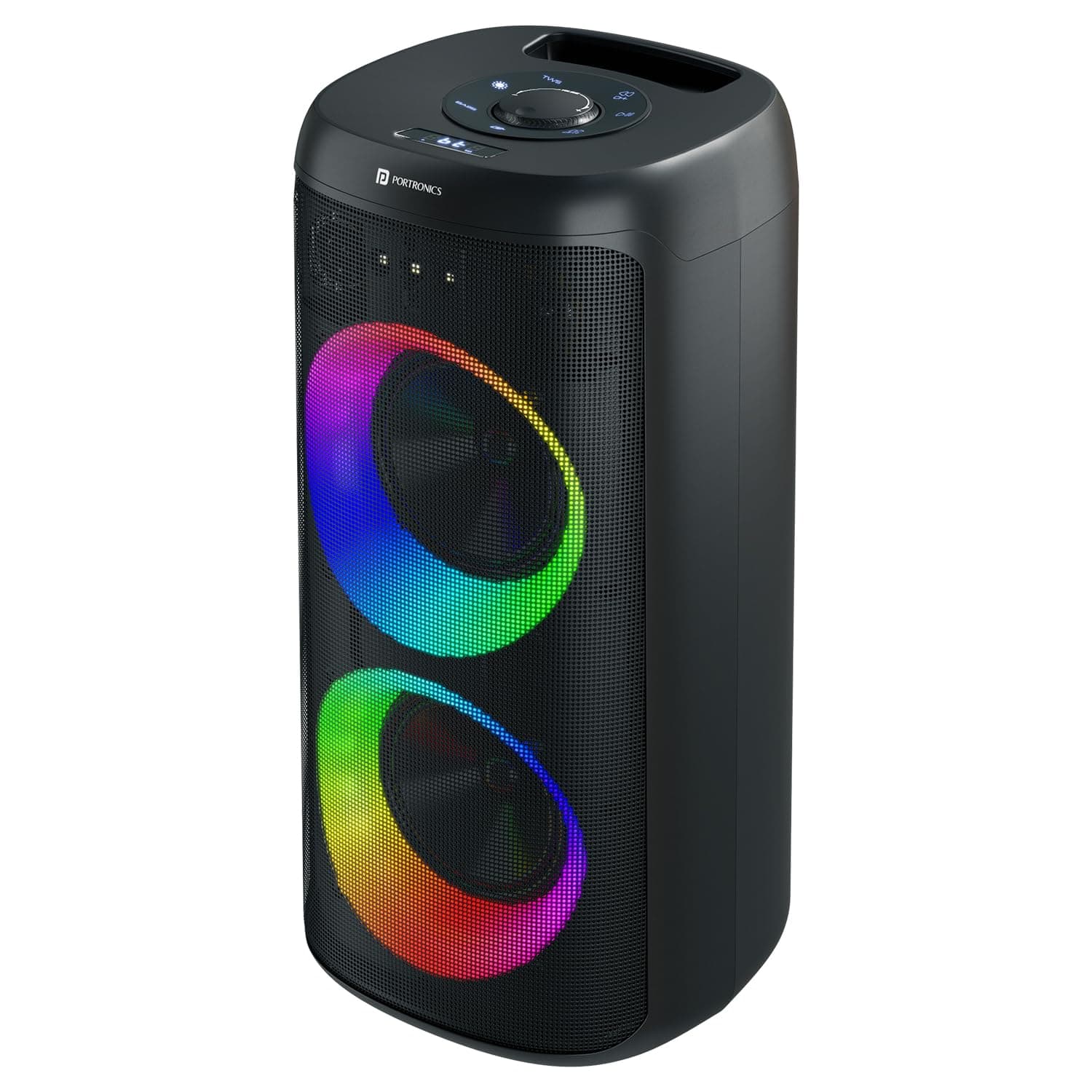 Portronics Dash 14 120W Party Speaker with Wireless Karaoke Mic, 4 Hours Playtime, Bass Boost Technology, RGB LED Lights, Dual Bass Driver, BT V5.3, U...