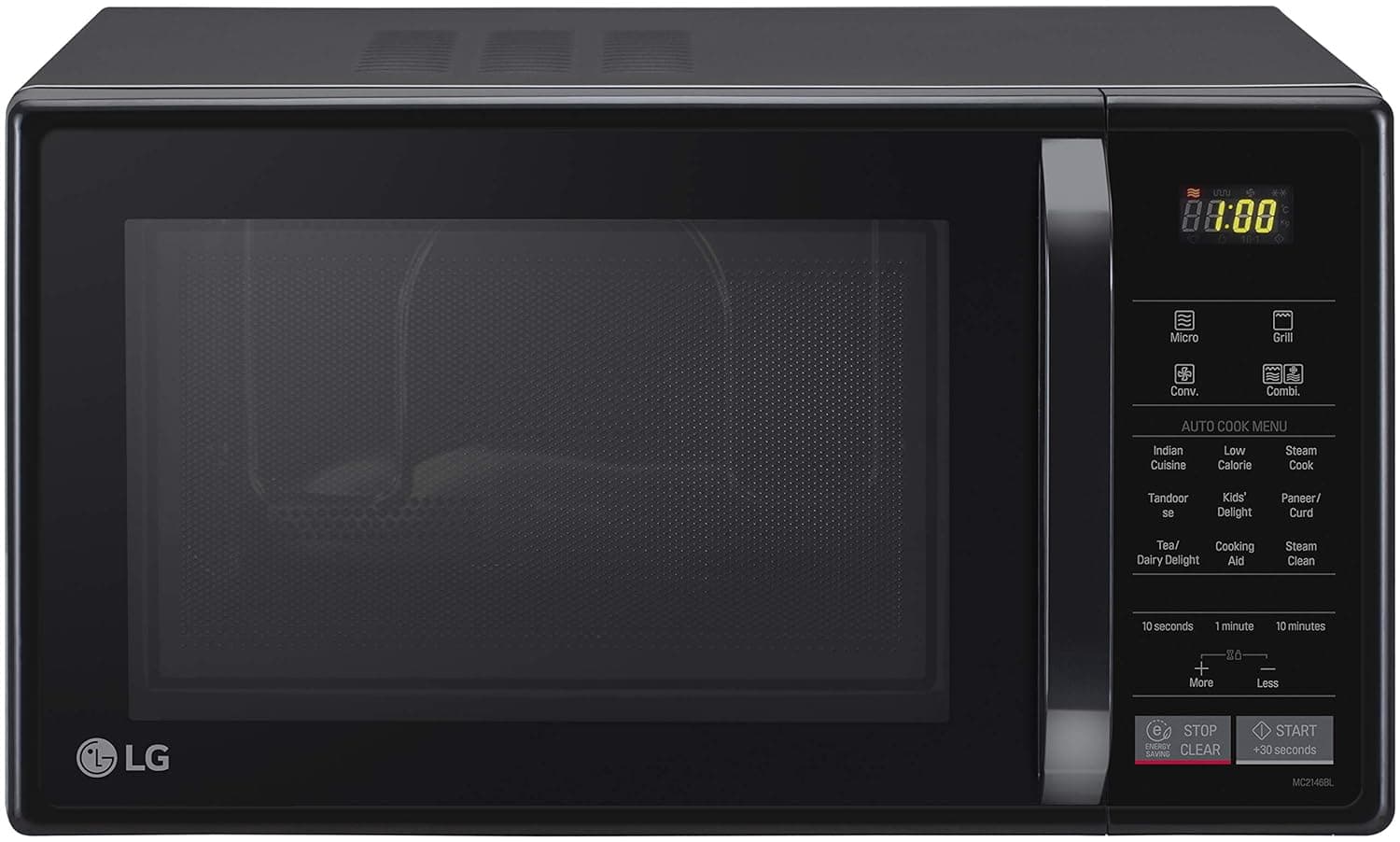 LG 21 L Convection Microwave Oven (MC2146BG, Glossy Black) Microwave Ovens