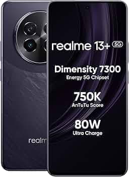 realme 13+ 5G Smartphone 8+128GB, 6.67-inch Screen, 120Hz Display, 80W SuperVOOC, 5000mAh Battery, 50MP Camera, Dimensity 7300 Energy, IP65