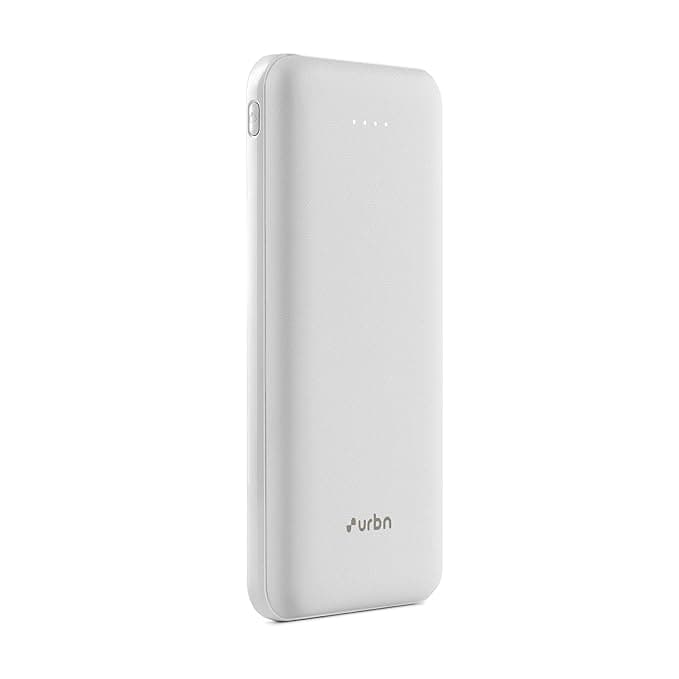 URBN 10000mAh Li-Polymer Ultra Compact Type-C Power Bank with 12W Fast Charge, Type C & Micro Input (White) Power Banks
