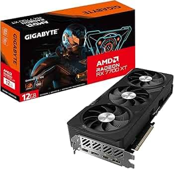 Gigabyte Radeon RX 7700 XT Gaming OC 12G Graphics Card, 3X WINDFORCE Fans 12GB 192-bit GDDR6, GV-R77XTGAMING OC-12GD Video Card