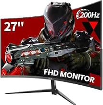 ZZA Gaming Monitor 27 Zoll, 180Hz, 1ms Response Time, Curved Monitor FHD | 1920x1080,1ms MPRT,AMD FreeSync,120% sRGB,Low B...