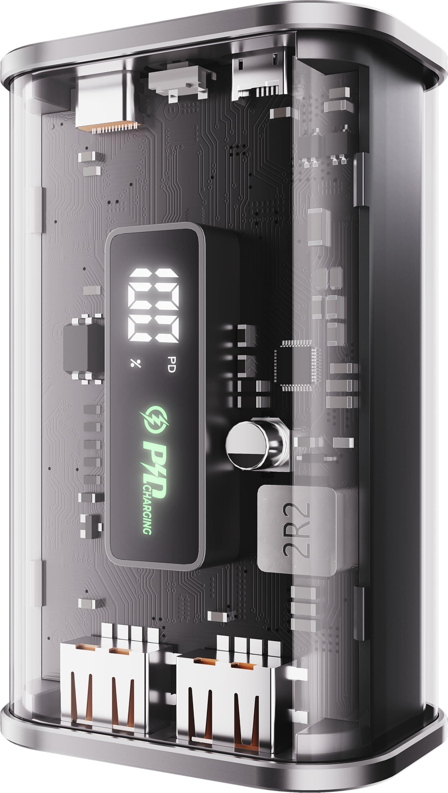 itel Star 110F 10,000mAh Powerbank | Transparent Design | 22.5W Fast Charging | AIOT Device Compatible | LED Display | Multiport Output & Input | Type...