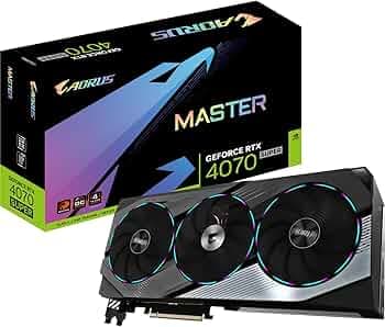 Gigabyte GeForce RTX 4070 Super AORUS Master Graphics Card - 2655MHz Core, 12GB GDDR6X 21000MHz 192-bit Memory, PCI-E 4.0, 3X DP 1.4, 1x HDMI 2.1a, NV...