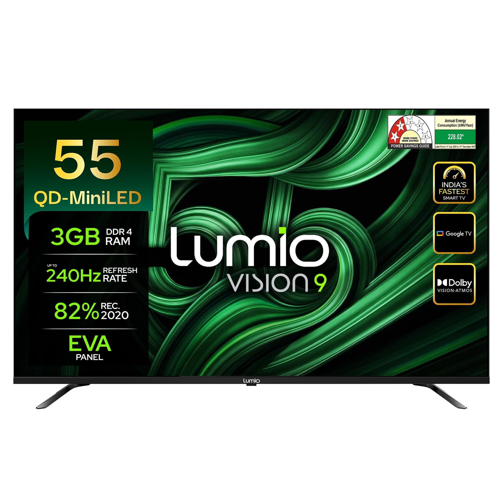 Lumio Vision 9 2026 139cm (55 inches) 4K Ultra HD Smart QD-MiniLED Google TV EPIC3-ADSI