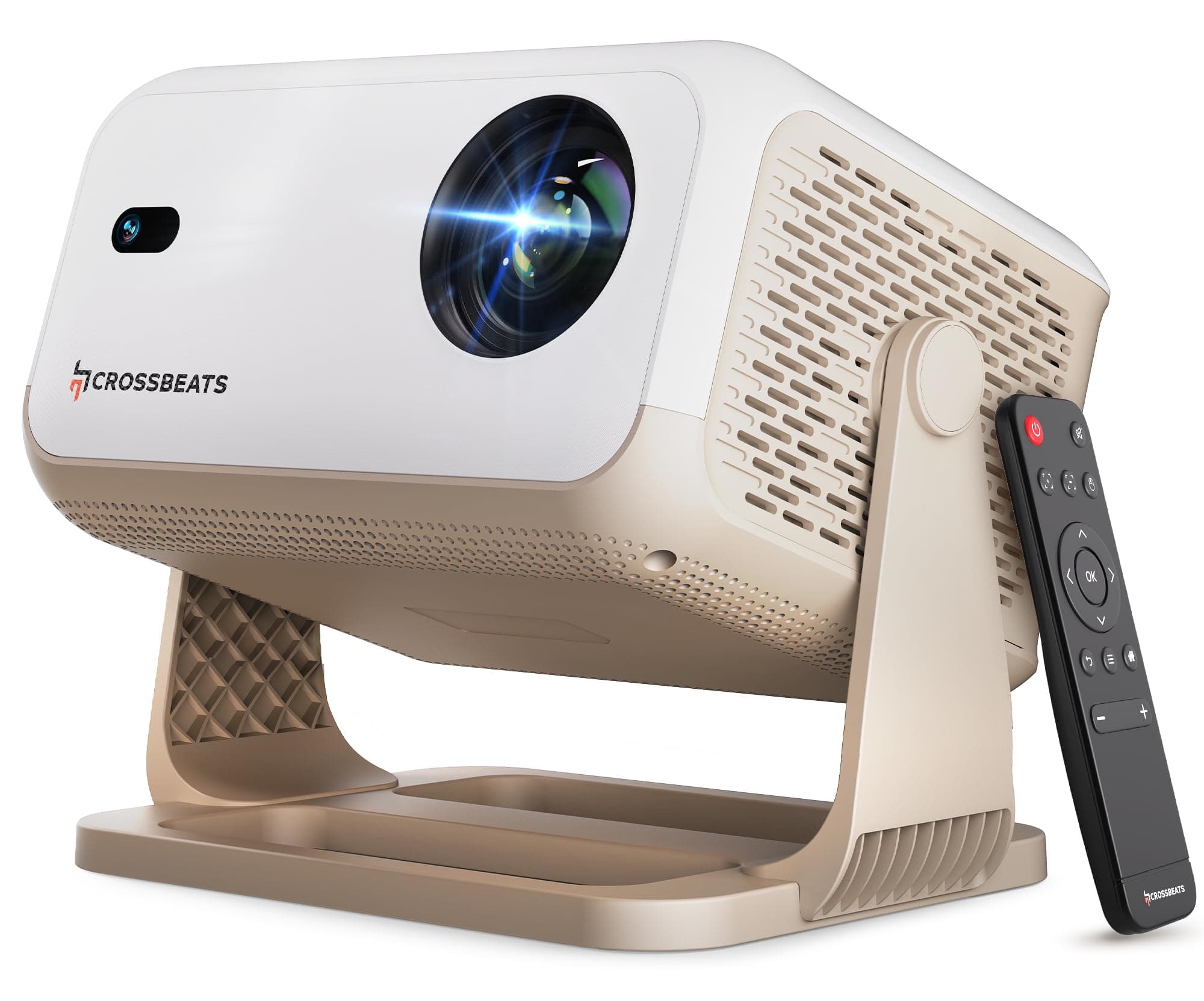 Crossbeats Lumex Cine Smart Home Projector 4k Ultra HD, Native 1080p, Mini Projector for Room,16000 Lumens Android OS, Built-in - Netflix, Prime, YouT...