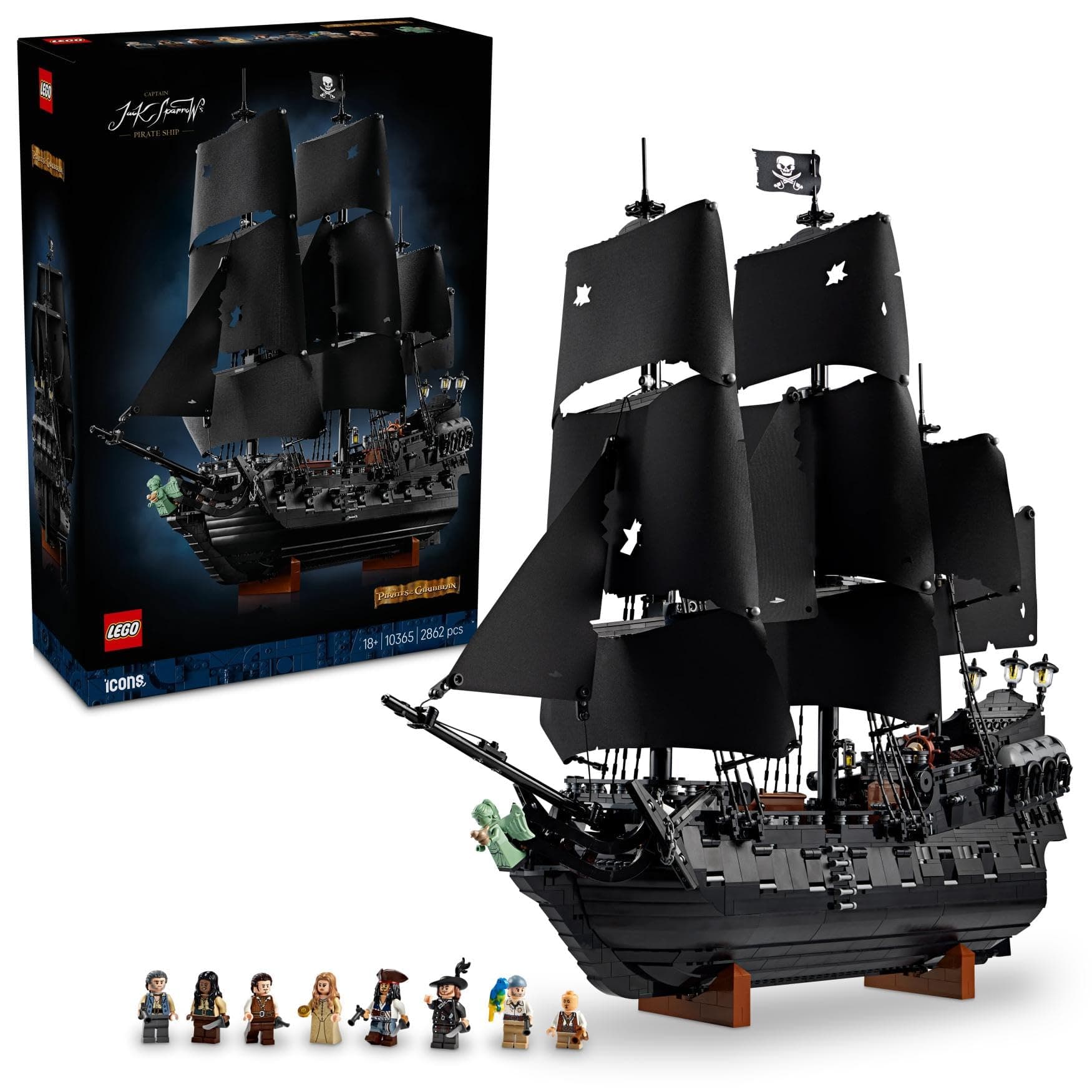 LEGO Icons Captain Jack Sparrows Pirate Ship Model Building Kit for Adults 10365