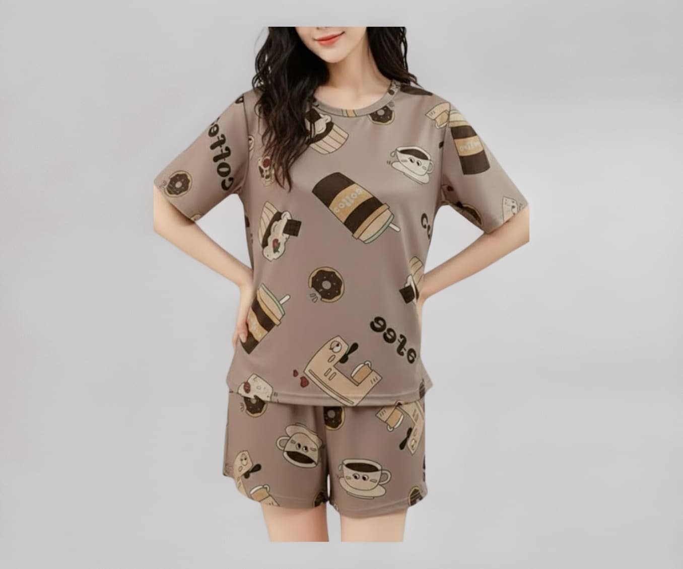 SMOWKLY Cotton Blend Printed Nightsuit||Everyday Nightsuit||Night Dress||Shorts Set||Pajama Set for Women
