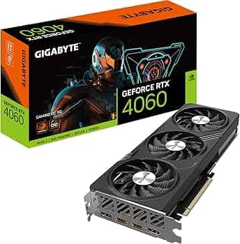 Gigabyte NVIDIA GeForce RTX 4060 GAMING OC Graphics Card - 8GB GDDR6, 128-bit, PCI-E 4.0, 2550MHz Core Clock, 2x DP 1.4, 2x HDMI 2.1a, NVIDIA DLSS 3 -...