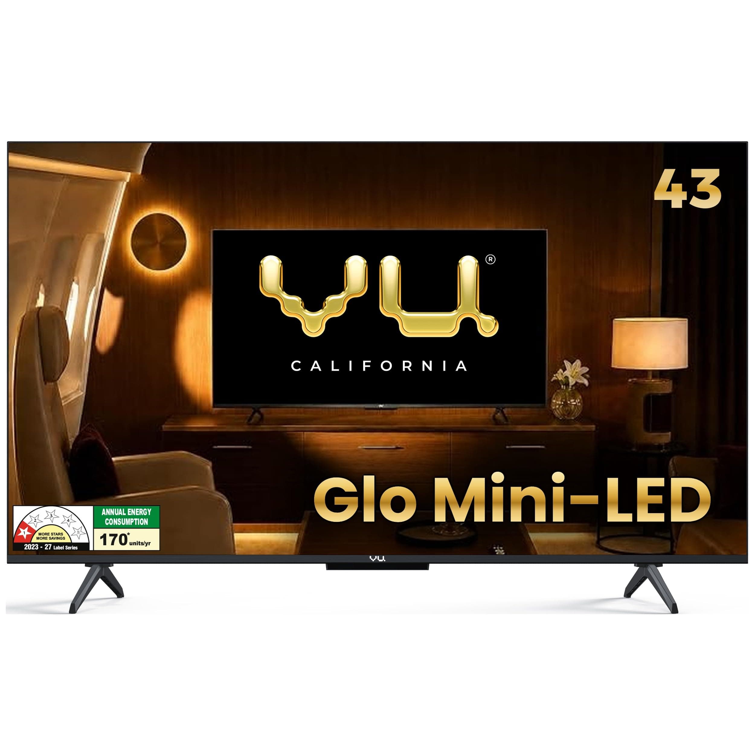 Vu California 108cm (43 inches) Glo MiniLED Google 4K TV VUGLOMINILED 2026