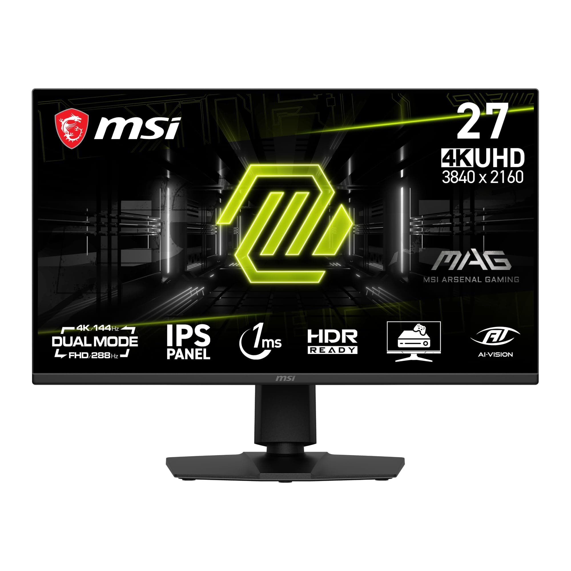 MSI MAG 275UPD E14 27-Inch, 4K UHD Gaming Monitor, 3840 x 2160 IPS, 288Hz, 1ms, HDR Ready, AMD FreeSync Premium Eye Care, Dual-Mode, HDMI 2.1, DP 1.4a...