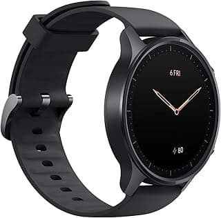 Mi Watch Revolve (Midnight Black)– Steel Frame, 1.39” AMOLED Display, 14 Days Battery, Heart Rate, Stress and Sleep Monitoring, 110+ Watch Faces, in-B