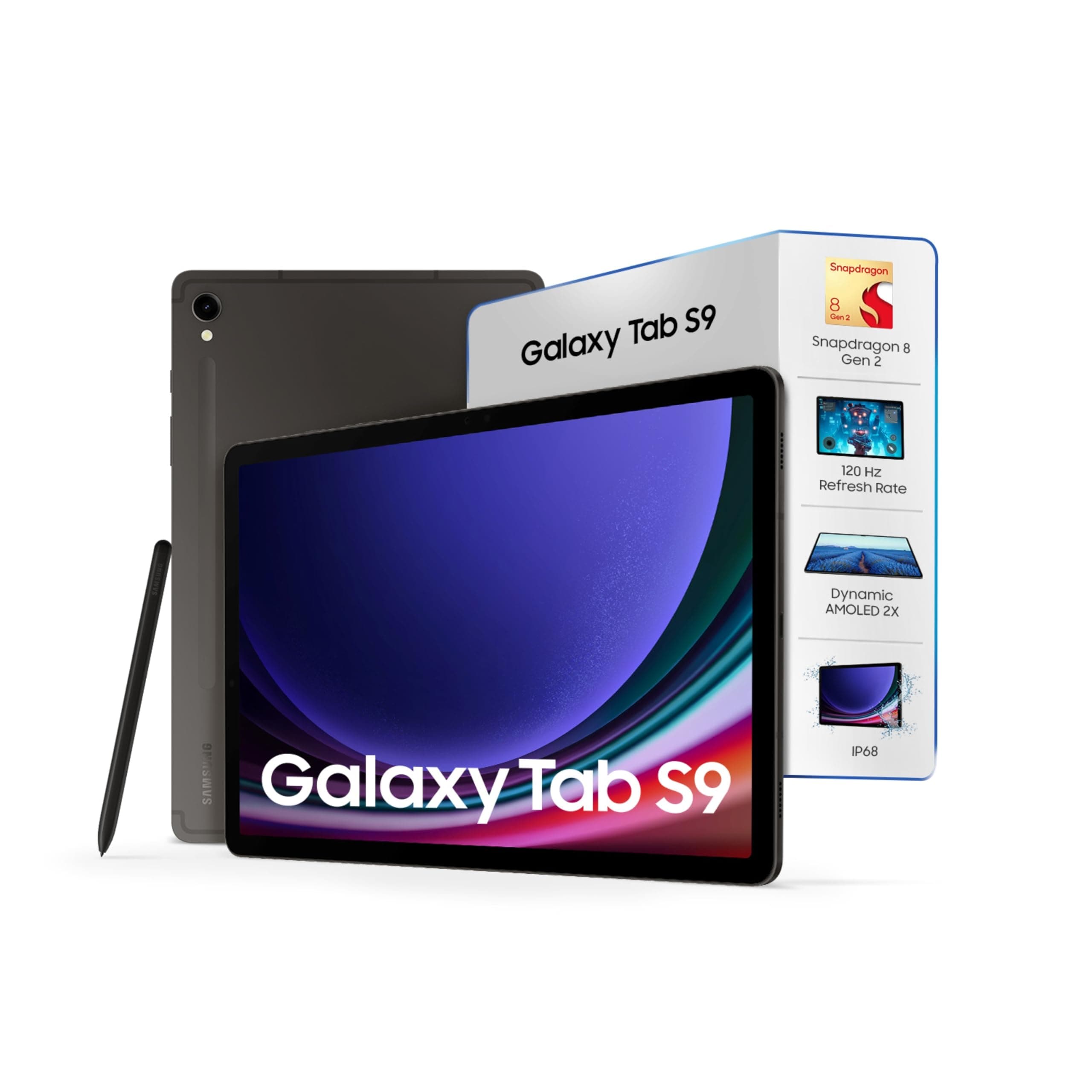 Samsung Galaxy Tab S9 27.81 cm (11 inch) Dynamic AMOLED 2X Display, RAM 12 GB, ROM 256 GB Expandable, S Pen in-Box, Wi-Fi Tablet, Gray