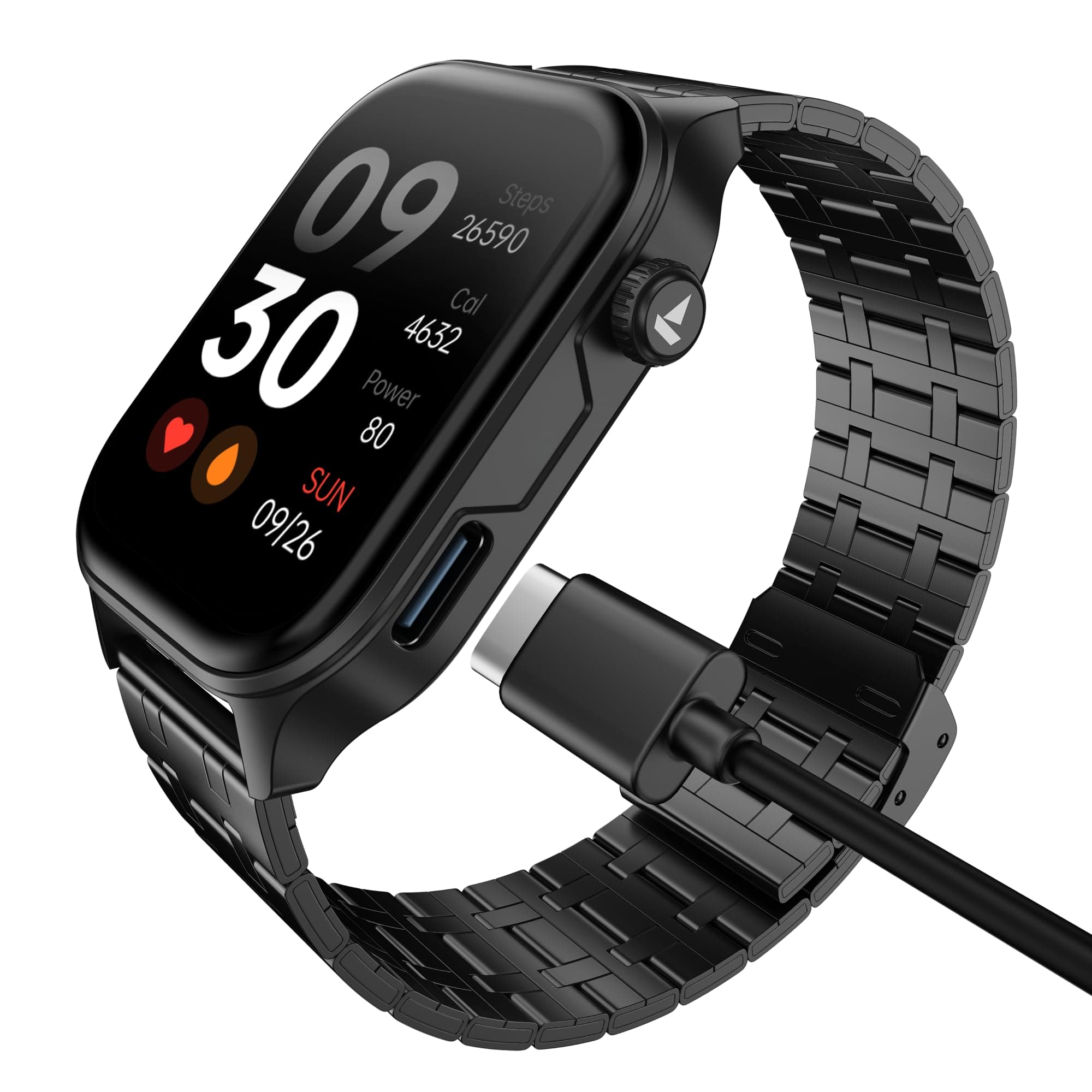 boAt New Launch Ultima Vogue 2, India's First AMOLED Type-C Smartwatch, 1.96" Display, 1000 nits Brightness, Metal Body w/Premium Straps, 10-Days Batt...