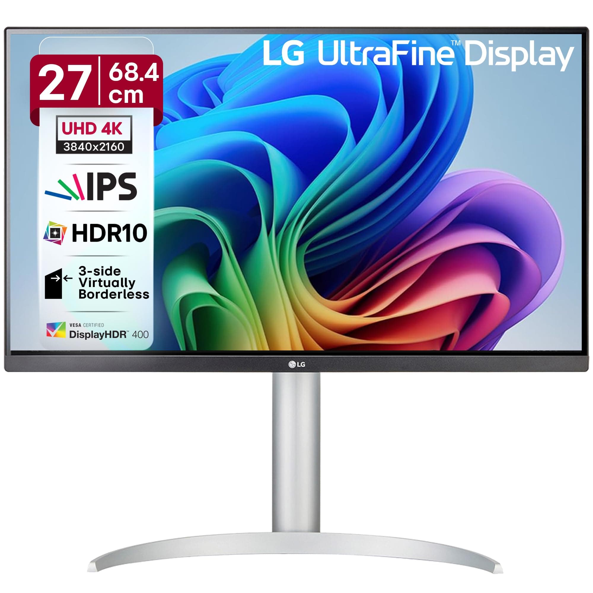 LG 27UP850K 68.58 cm (27 Inch) 4K UHD IPS Display (3840x2160), VESA DisplayHDR 400, 95% DCI-P3, USB Type-C,HDMI, Built in Speaker (5W x 2, 2.0ch) MaxxAudio, Integrated Mac Controls, HAS Stand - White