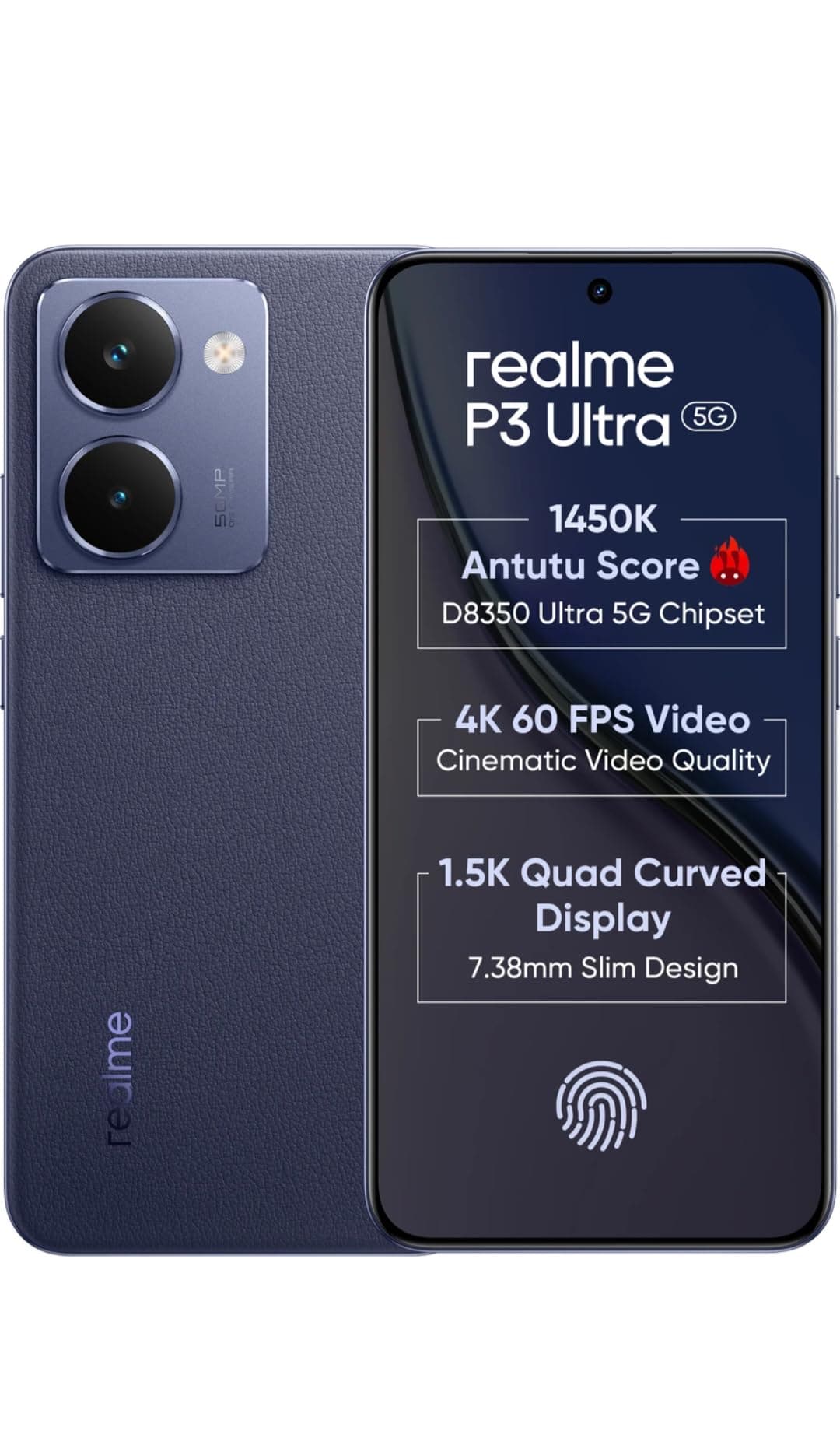 realme P3 Ultra 5G (Neptune Blue, 8GB RAM, 256GB Storage) | Dimensity 8350 Ultra | 50MP+8MP Camera | 16MP Front | 6.83 120Hz AMOLED | 6000mAh Battery ...
