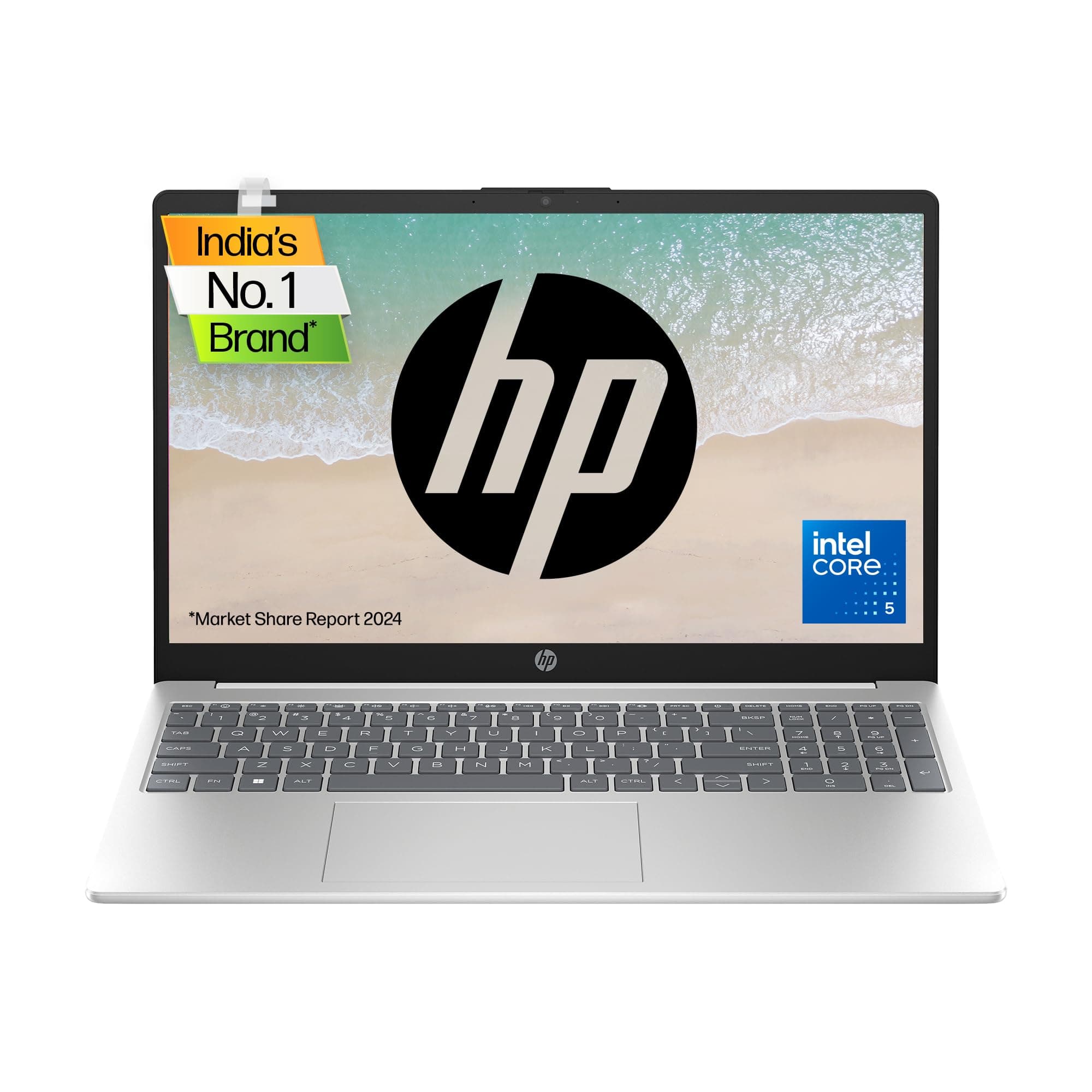 HP Laptop 15, Intel Core 5 120U, 15.6-inch(39.6 cm),FHD,Anti-Glare,16GB DDR4,512GB SSD,Dual Speakers,Windows 11,Natural Silver,1.65 kg,15-fd1097TU