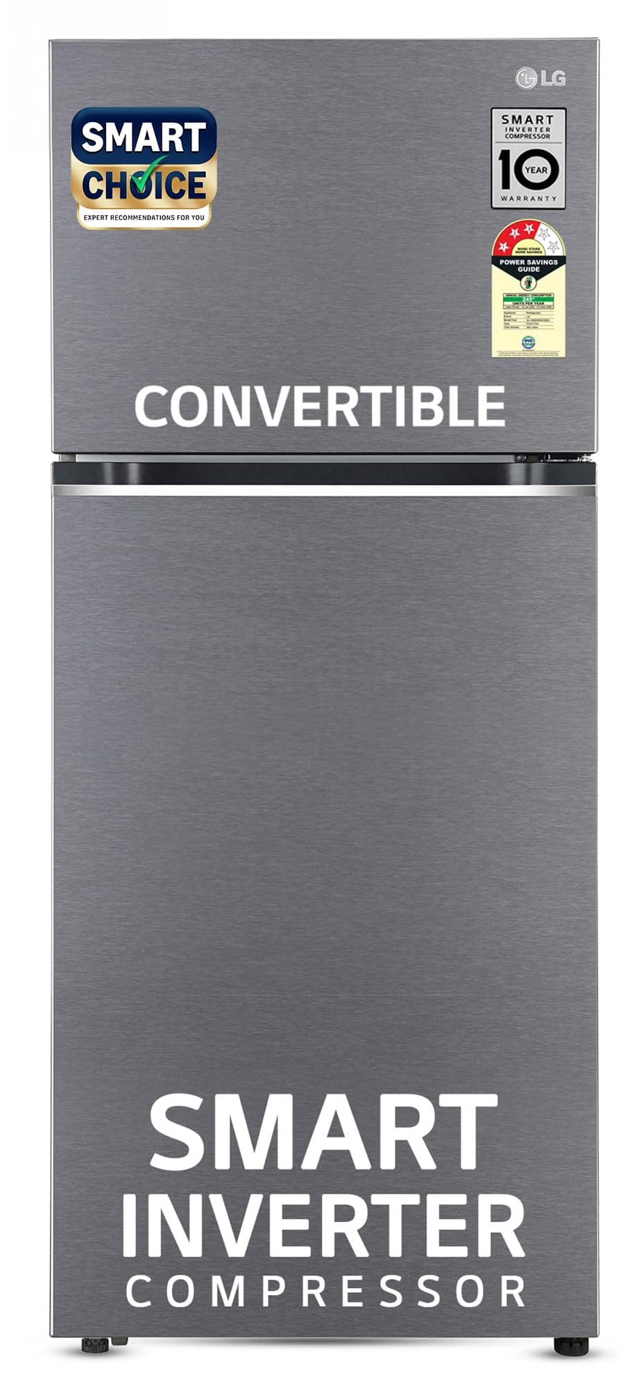 LG 322 L 3 Star Frost-Free Smart Inverter Double Door Refrigerator (2023 Model, GL-S342SDSX, Dazzle Steel, Convertible with Express Freeze)