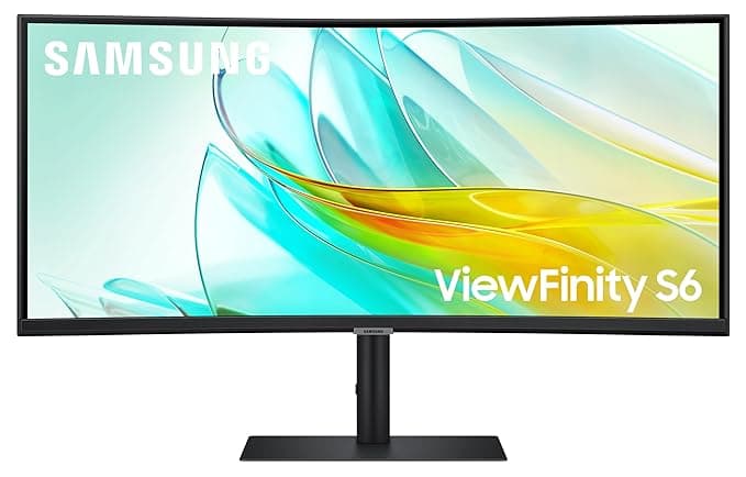Samsung 34" (86.4cm) ViewFinity S6 Curved Monitor|Ultrawide WQHD 3440 X 1440|100hz|Type-C 90W|SRGB 115%|LAN Port|KVM Switch|350nits|Speakers|PIP|PBP|H...