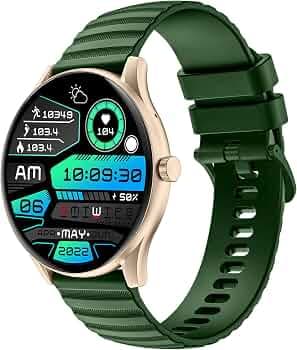 (Refurbished) GIZMORE Gizfit Curve 3.54cm (1.39) |AOD 500 NITS|360x360 HD Display Bluetooth Calling Smartwatch (Green)