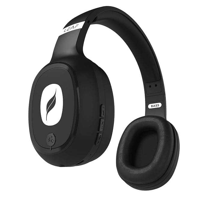 (Renewed) Leaf Bass Wireless Headphones with Mic and 10 Hour Battery Life Over-Ear