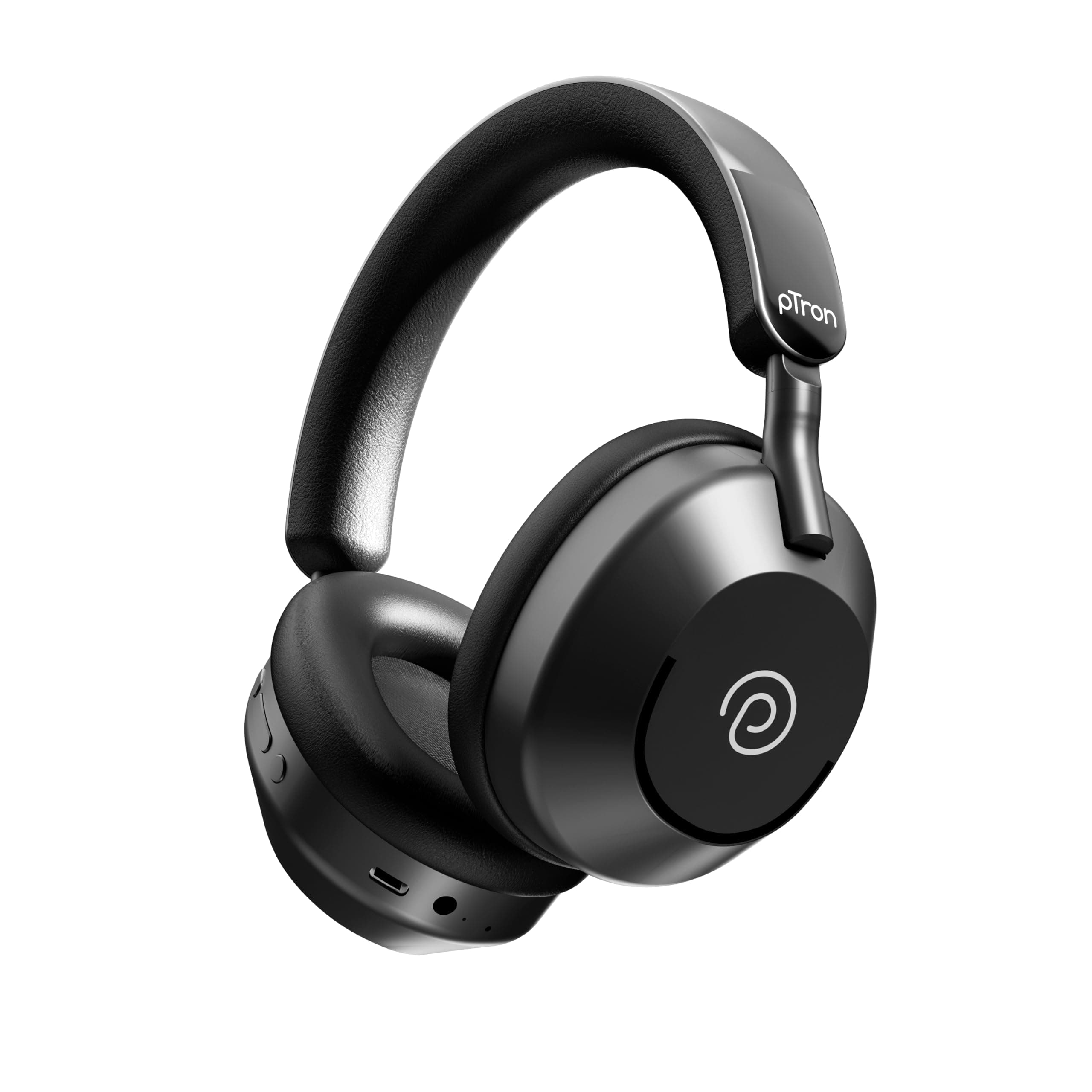 pTron Studio Ultima w/ 60Hrs Playtime, 40mm Drivers, Custom EQ, Mobile App, Wireless Over Ear Headphones w/HD Mic & TruTalk AI-ENC Calls, BTv5.4, Dual...