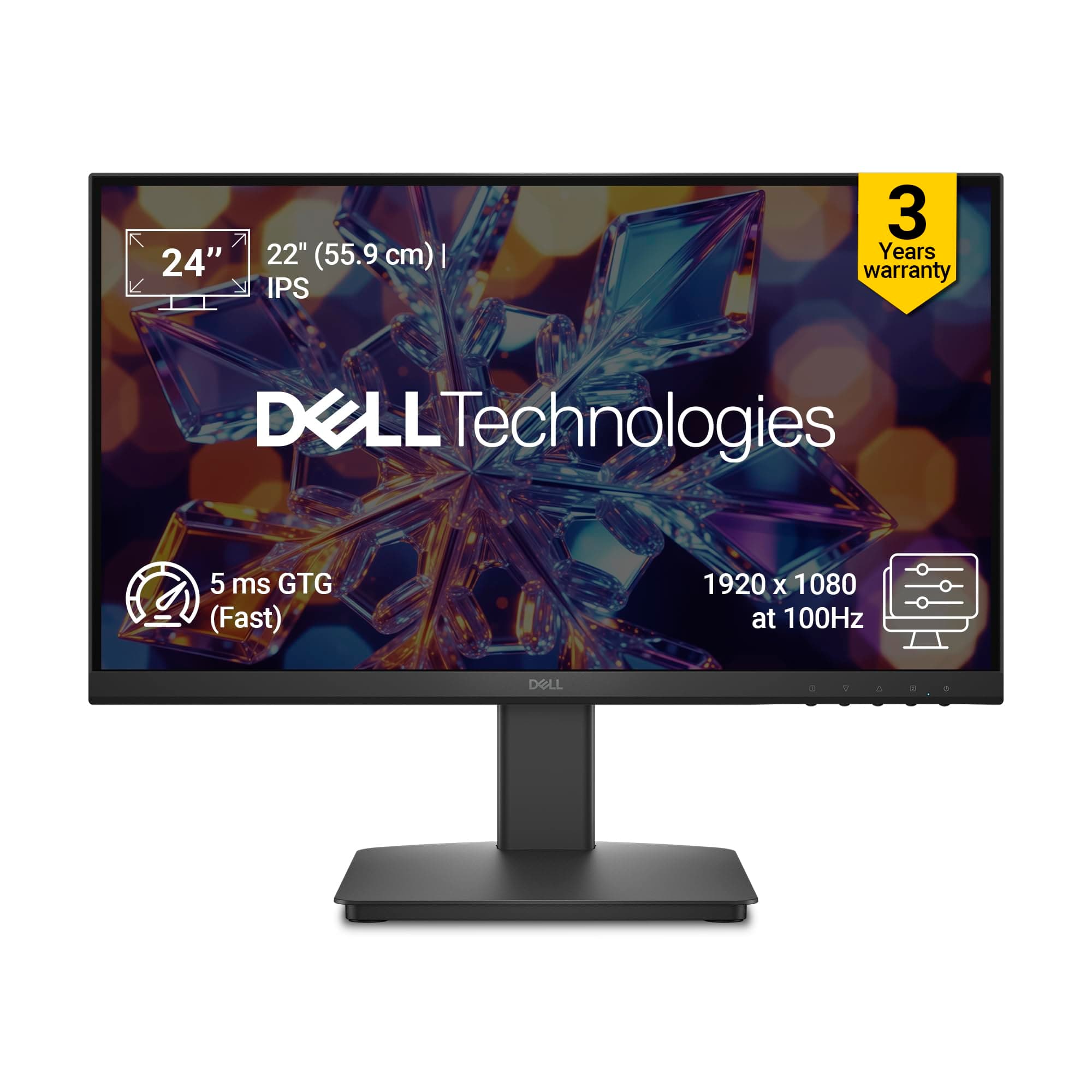 Dell SE2226HX 22" FHD Monitor|100Hz Refresh|IPS Panel, 5ms GTG (Fast)|Contrast 1,000:1|16:9 Aspect|Tilt Adjust|250 cd/m2 Brightness|HDMI,VGA|Anti-Glar...
