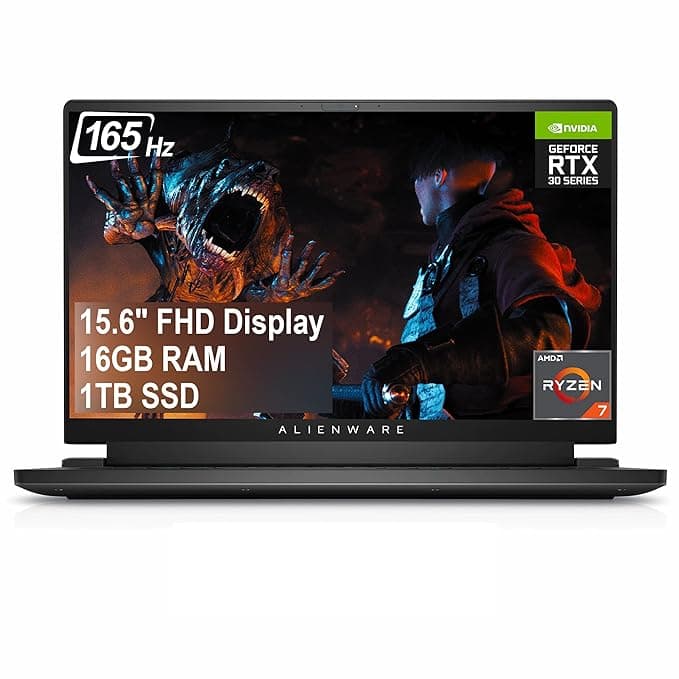 Dell 2021 Alienware m15 Ryzen Edition R5 Gaming Laptop 15.6" FHD 165Hz Display AMD 8-Core Ryzen 7 5800H (Beats i7-10850H) 16GB RAM 1TB SSD GeForce RTX