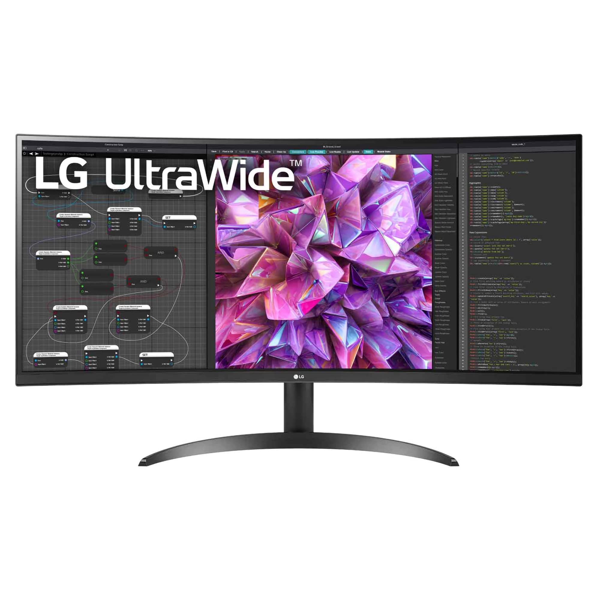 LG Curved UltraWide 34 inch (86.7 cm) IPS QHD, Color Calibrated - Dipslay Port, HDMI x 2, Black Color - 34QP60C