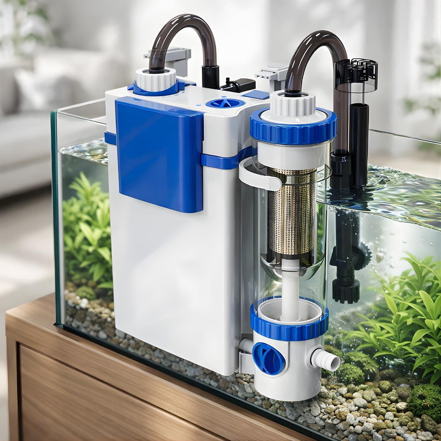VAYINATO Sun-Sun Large Flow Hang-On Back Aquarium Filter Silent External Bio Power Filter For Freshwater & Planted Fish Tanks | Multi-Stage Filtration System (YBF 500 | 6W | 500L/Hr)