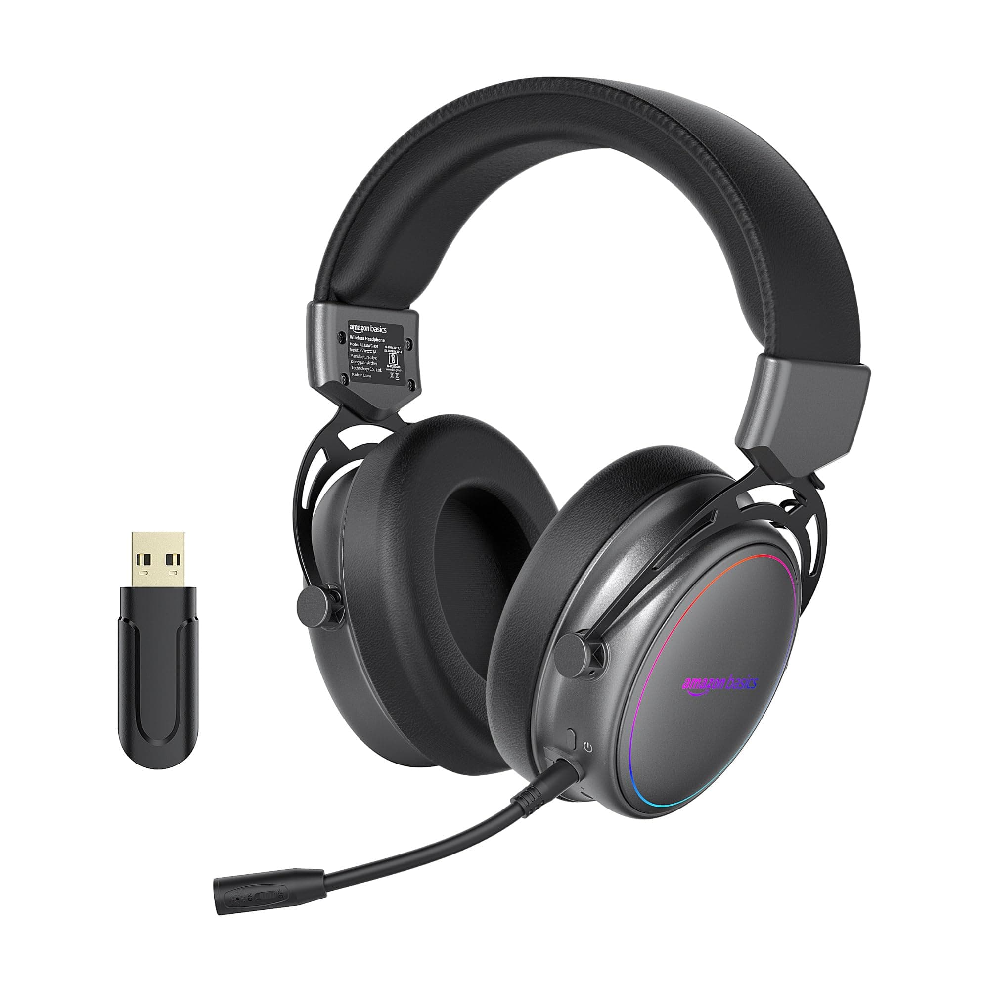 Amazon Basics On-Ear Wireless Gaming Headphone | +20 hrs Playtime | 2.4Ghz Ultra Low Latency | Bluetooth 5.2 | Dual Mode | PS, PC, Tablet, Mobile Phon...