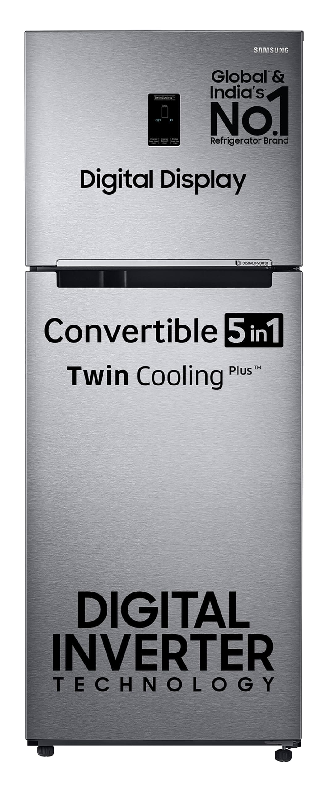 Samsung 385 L 2 Star Convertible 5In1 Digital Inverter Frost Free Double Door Refrigerator (RT42C5532S9/HL, Silver, Refined Inox)