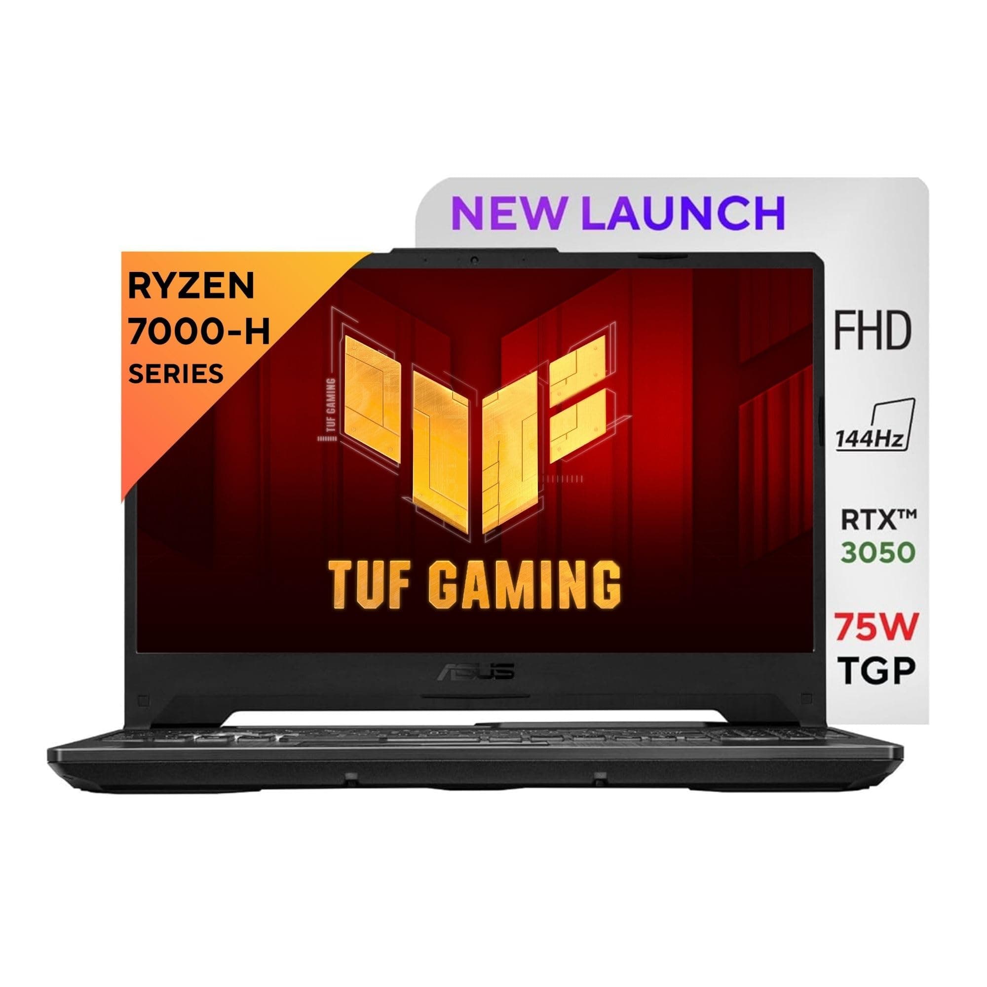 ASUS TUF Gaming A15, AMD Ryzen 7 7435HS, 15.6" FHD 16:9 144Hz 250 nits, Gaming Laptop (16GB RAM/512GB SSD/NVIDIA GeForce RTX 3050/Win 11 Home/48WHr Ba...