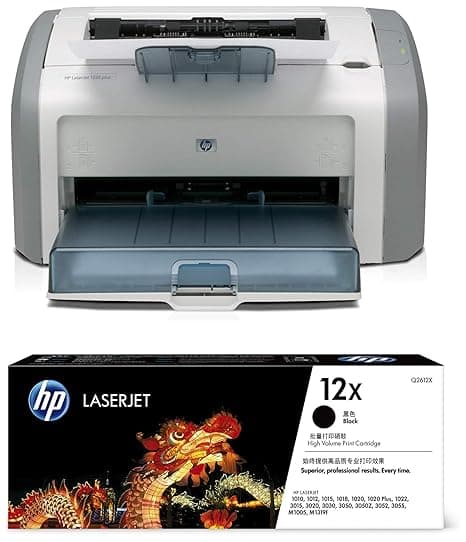 HP 1020 Plus Single Function Monochrome Laser Printer & HP 12X Toner (Black) Laser Printer Paper