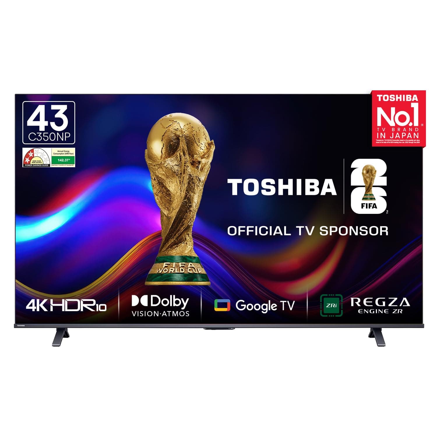 TOSHIBA 108 cm (43 inches) C350NP Series 4K Ultra HD Smart LED Google TV (Black)