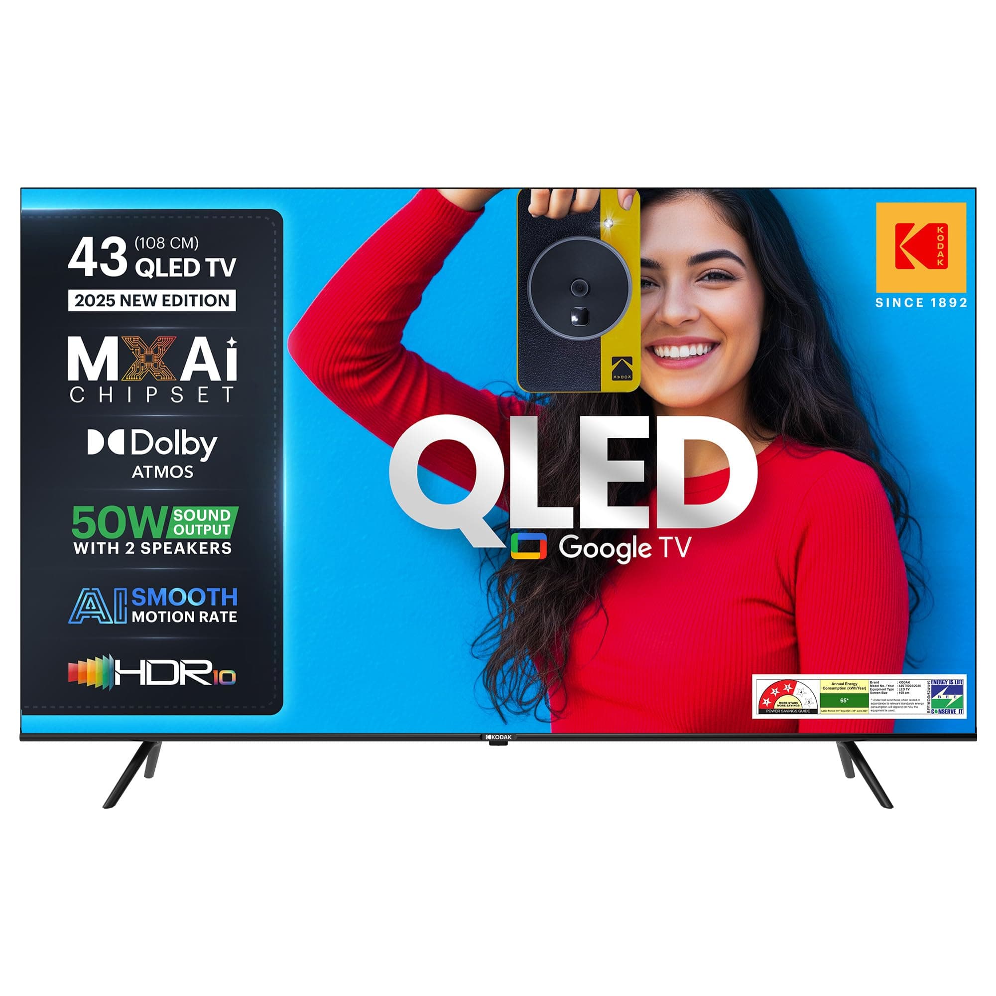 Kodak 108 cm (43 inches) Matrix Series UHD 4K QLED Google TV 43ST5005