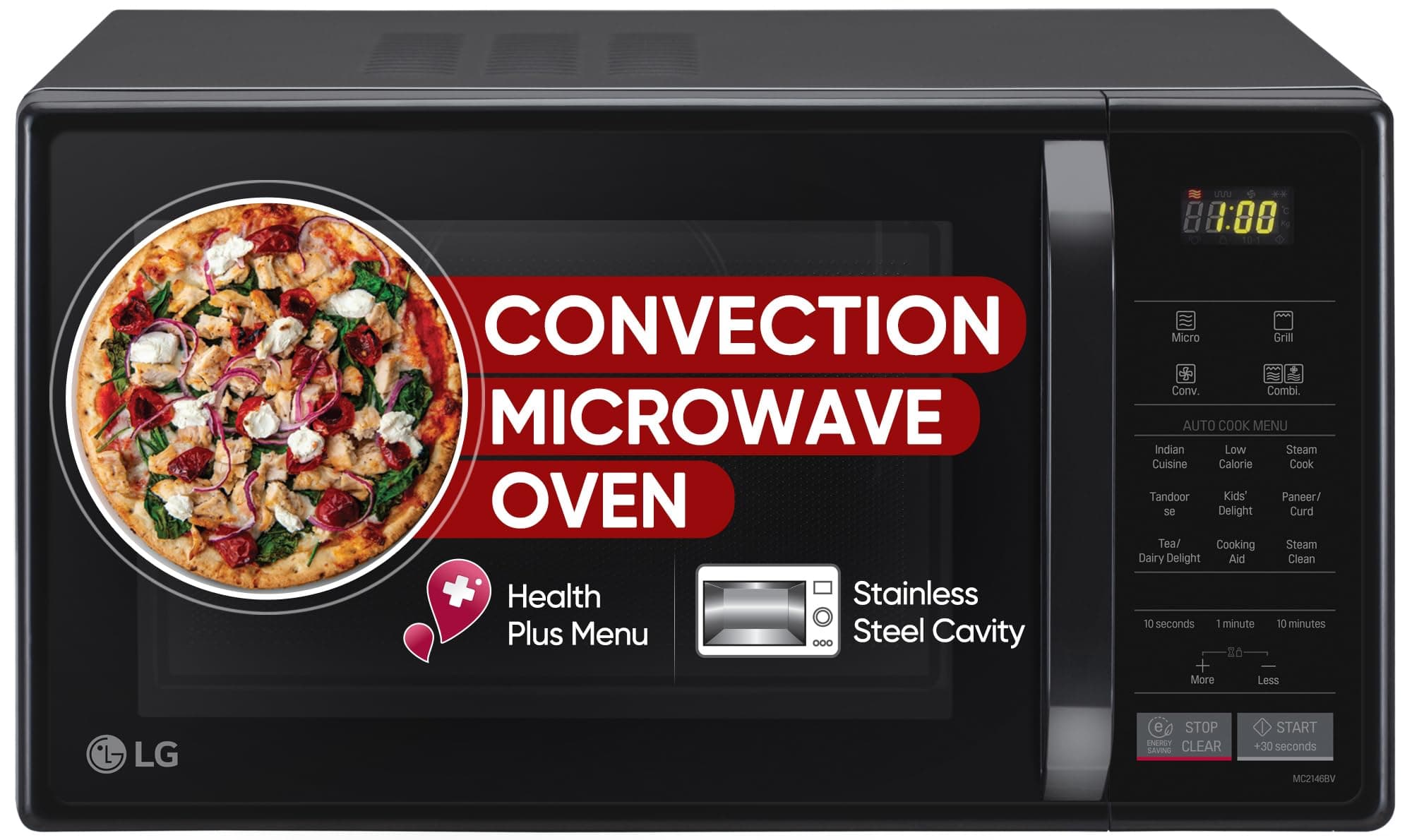 LG 21 L Convection Microwave Oven (MC2146BV, Black)