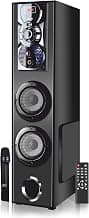 Foxin Gladiator 6400 Powerful Bass 60 Watt home theatre with Wireless Mic Single Tower multimedia Speaker, Karaoke, Digital FM, 5.25" , Mic, LED Displ