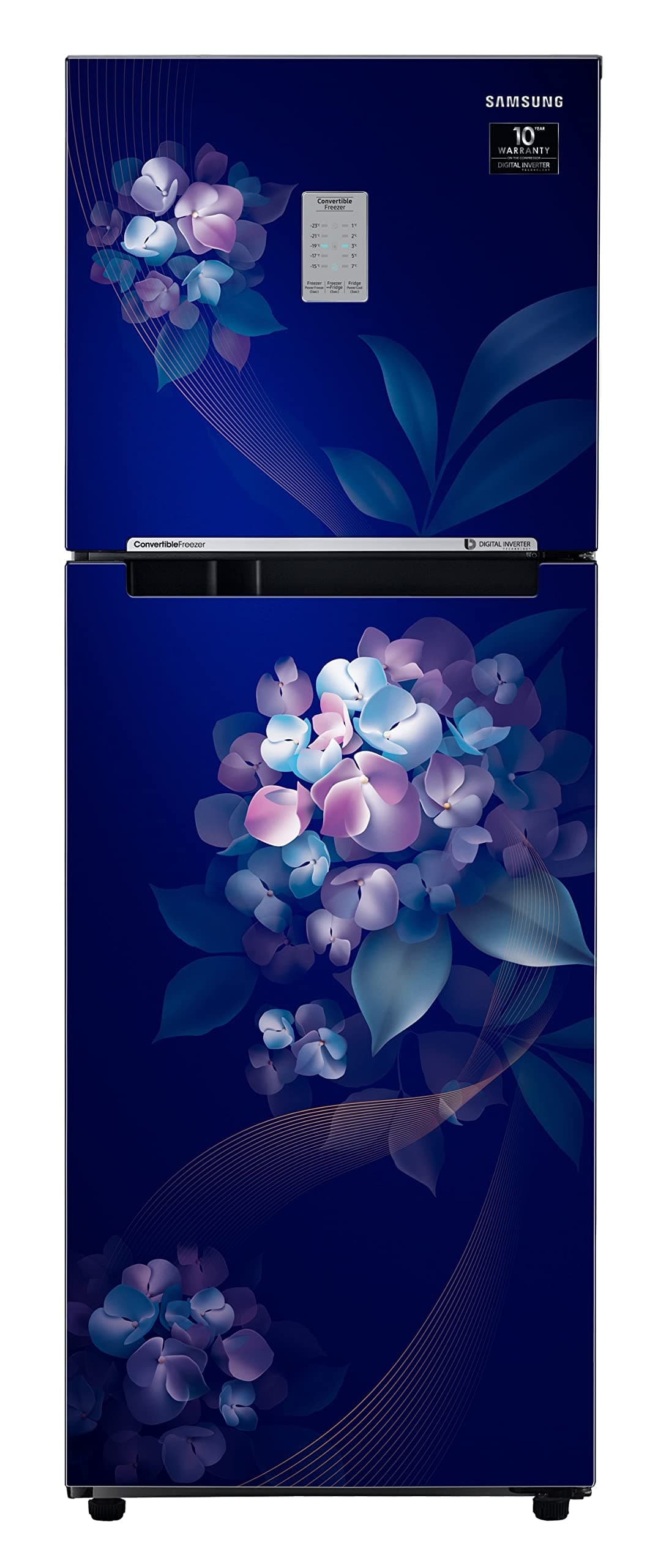 Samsung 236L 2 Star Inverter Frost-Free Convertible 3 In 1 Double Door Refrigerator (RT28C3732HS/HL,Hydrangea Blue 2023 Model)