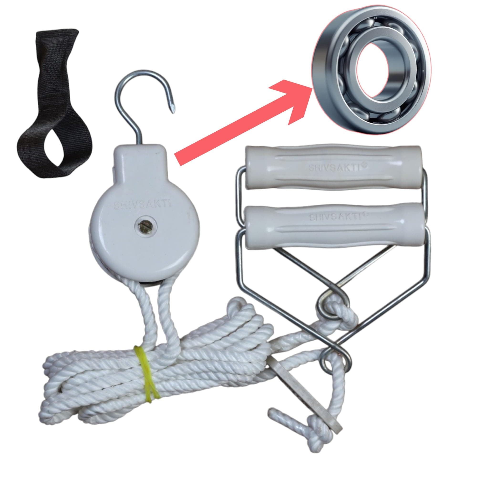 SHIVSAKTI Rope & Pulley exerciser kit for Physiotherapy(With Bearing Mechanism Engineering)- Made for Range of motion exercise, strengthening exercise...