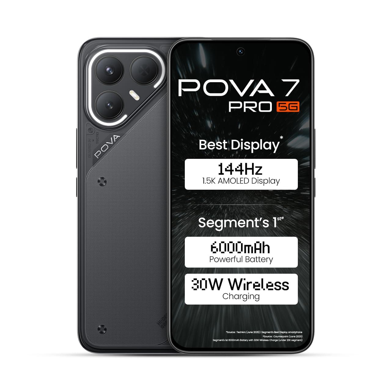 Pova 7 Pro 5G (Geek Black, 8GB+256GB) with No Cost EMI/Additional Exchange Offers