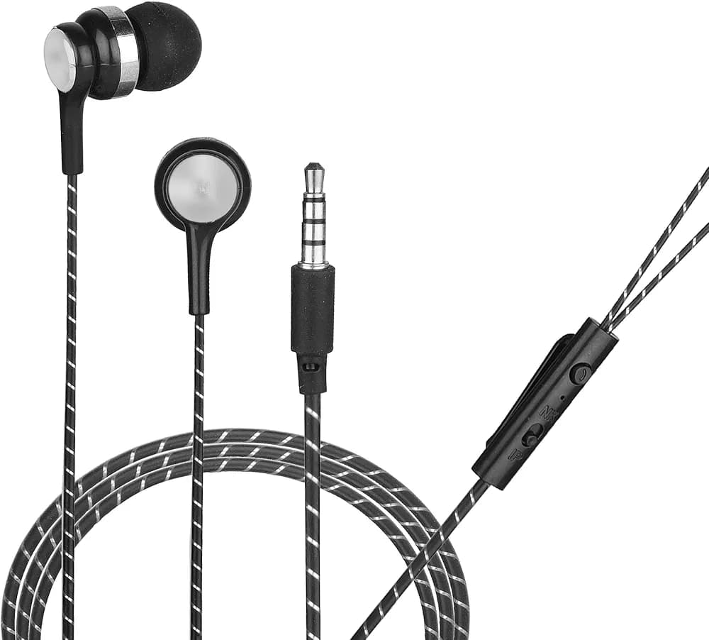 Hitage Classic Color Melody Earphone with One Key Answer Button Wired Headset with Mic (Black, in The Ear)